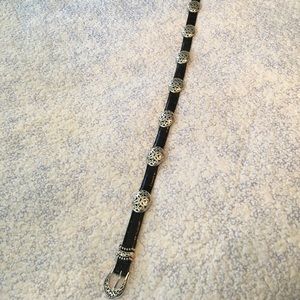 Brighton black leather belt